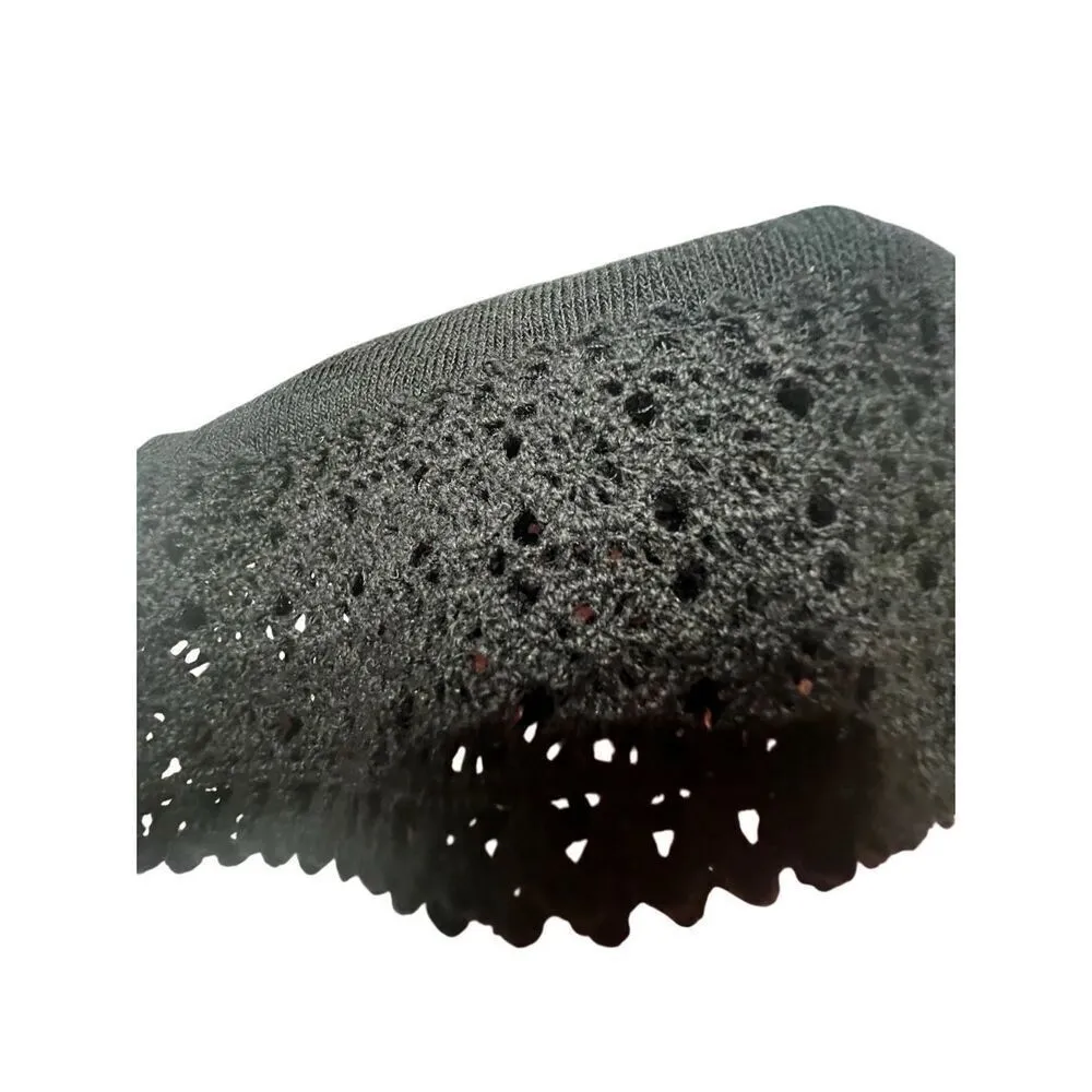 APT 9 Cover Up Swim  embroidered trim Top Black Sz  L NWT - Image 8