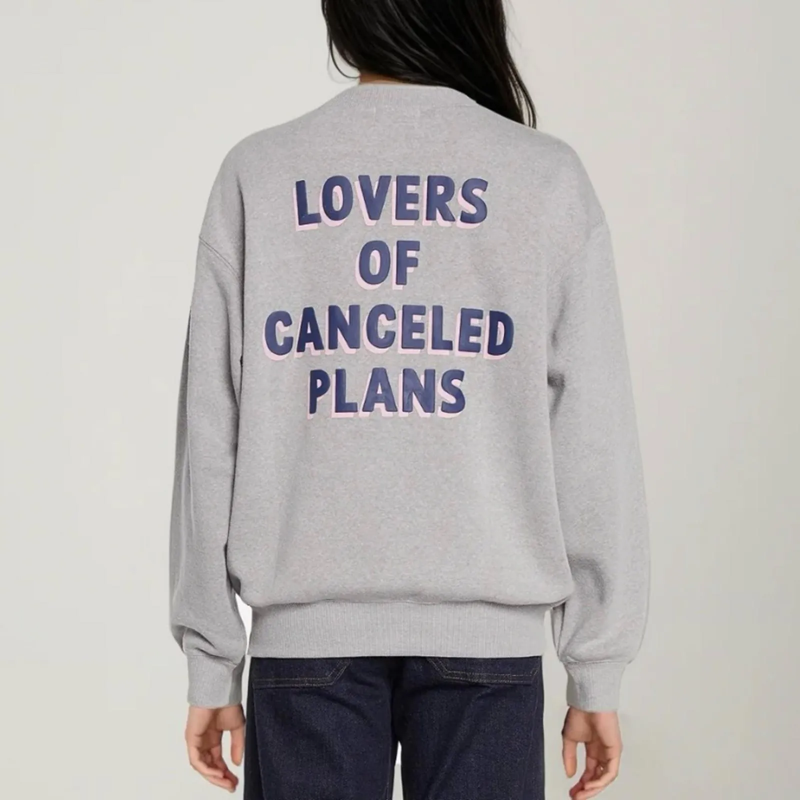Wildfox Oversized Heather Gray Lounge Ladies Cody Sweatshirt NWT - Image 2