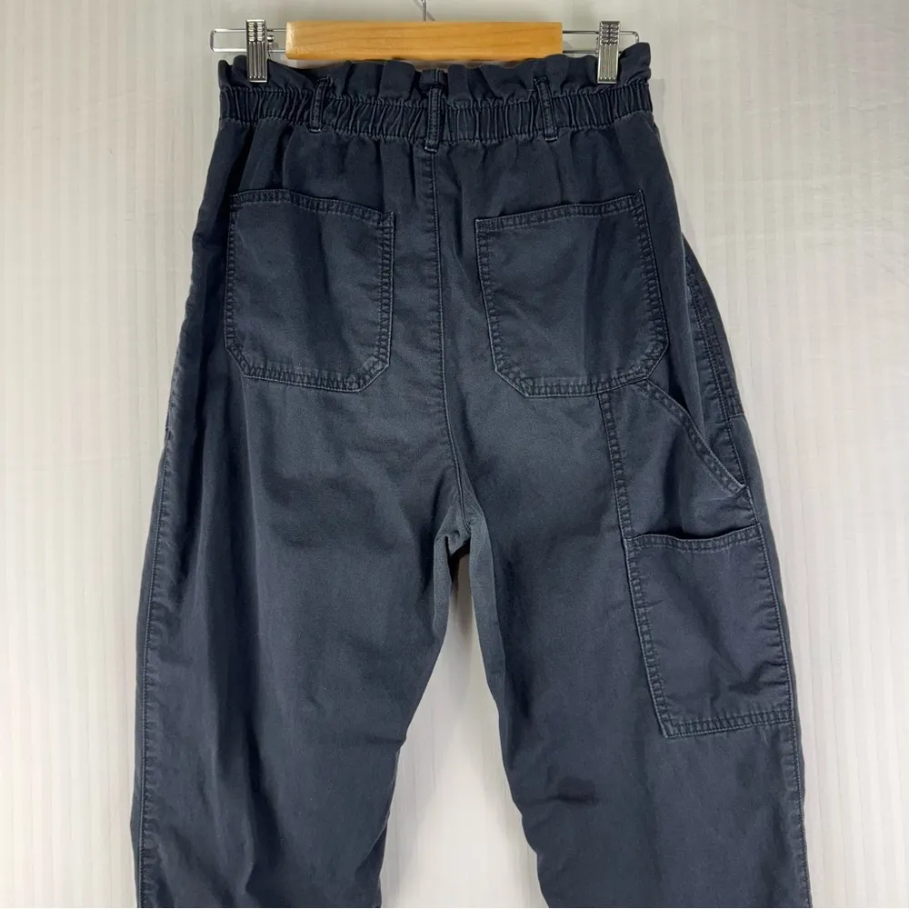 Abercrombie & Fitch Slouchy Tapered Straight Leg Pant Paperbag Black Size Medium - Image 5