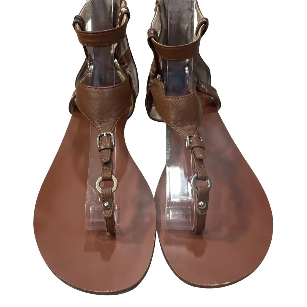 WHBM Aviva Gladiator Sandal Brown Snake size 8.5 Back Zip - Image 2