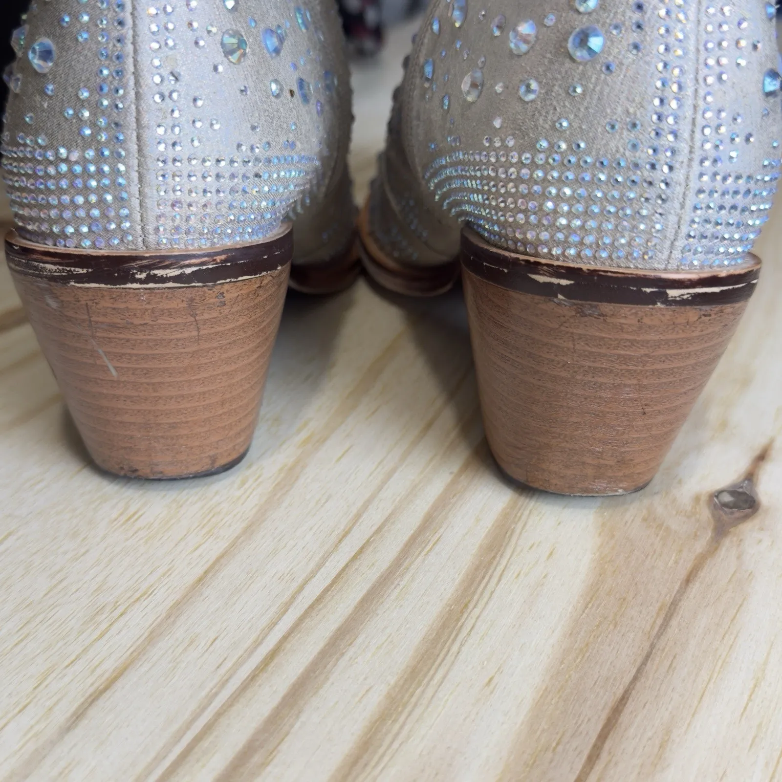 Isnow Women’s Ankle Boots Size 6 – Rhinestone Detail, Sparkly Fashion Silver - Image 12