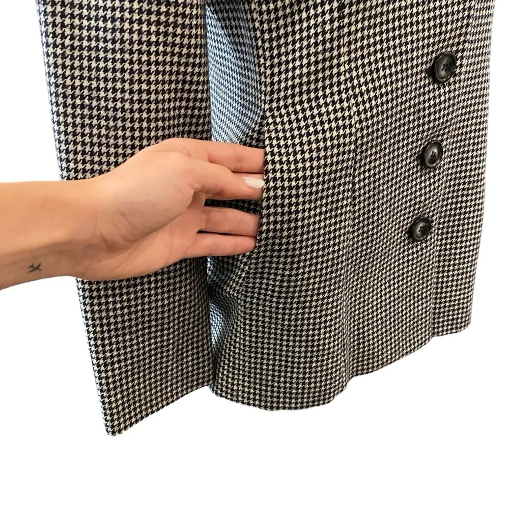 American Vintage Wool Houndstooth Pattern Blazer Jacket Vintage Y2K - Image 7