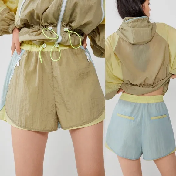 Zara MULTICOLOURED NYLON Water-repellent Shorts - Image 2