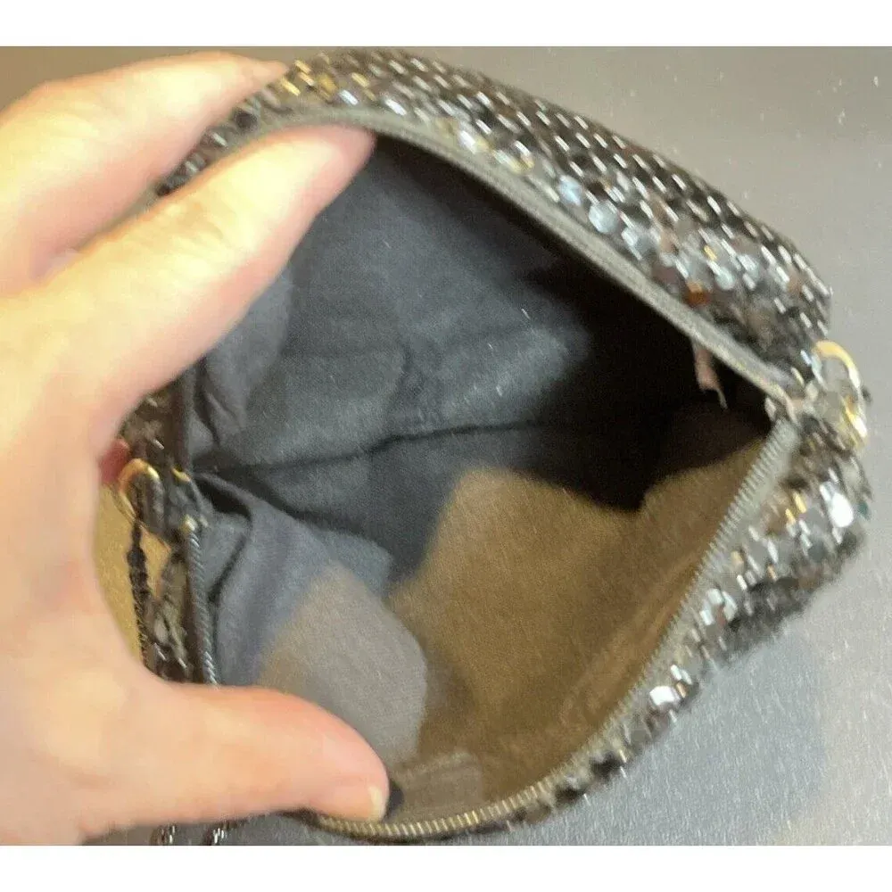 Black Metal Mesh Handbag Chain Strap Evening Bag Party Disco 90S Y2K‎ VTG - Image 7