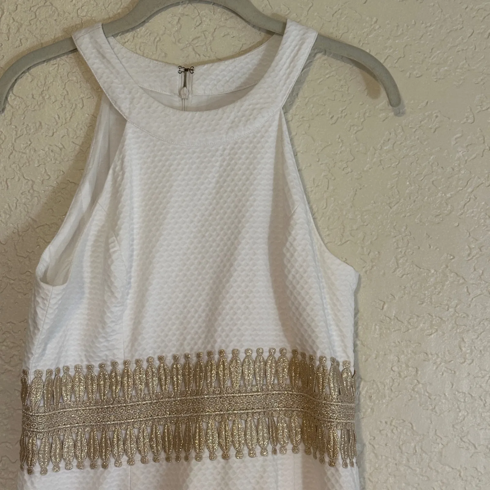 Lilly Pulitzer Ashlyn Shift Dress RESORT WHITE Pop Floral‎ Lace Sz 4 Halter Neck - Image 4