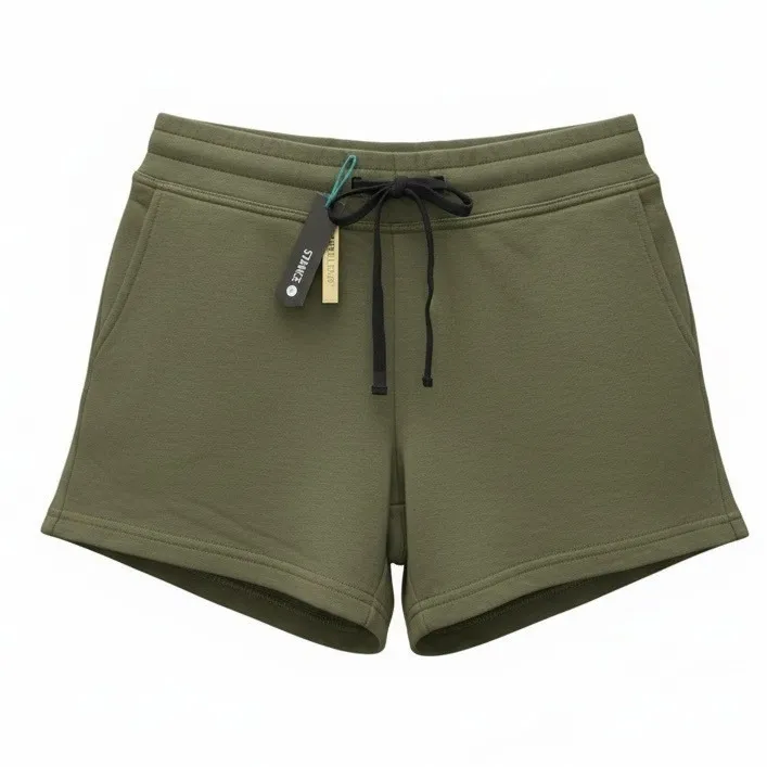 Stance Butterblend Olive Green Sweatshorts Womens Drawstring Pockets Size S, NWT - Image 2