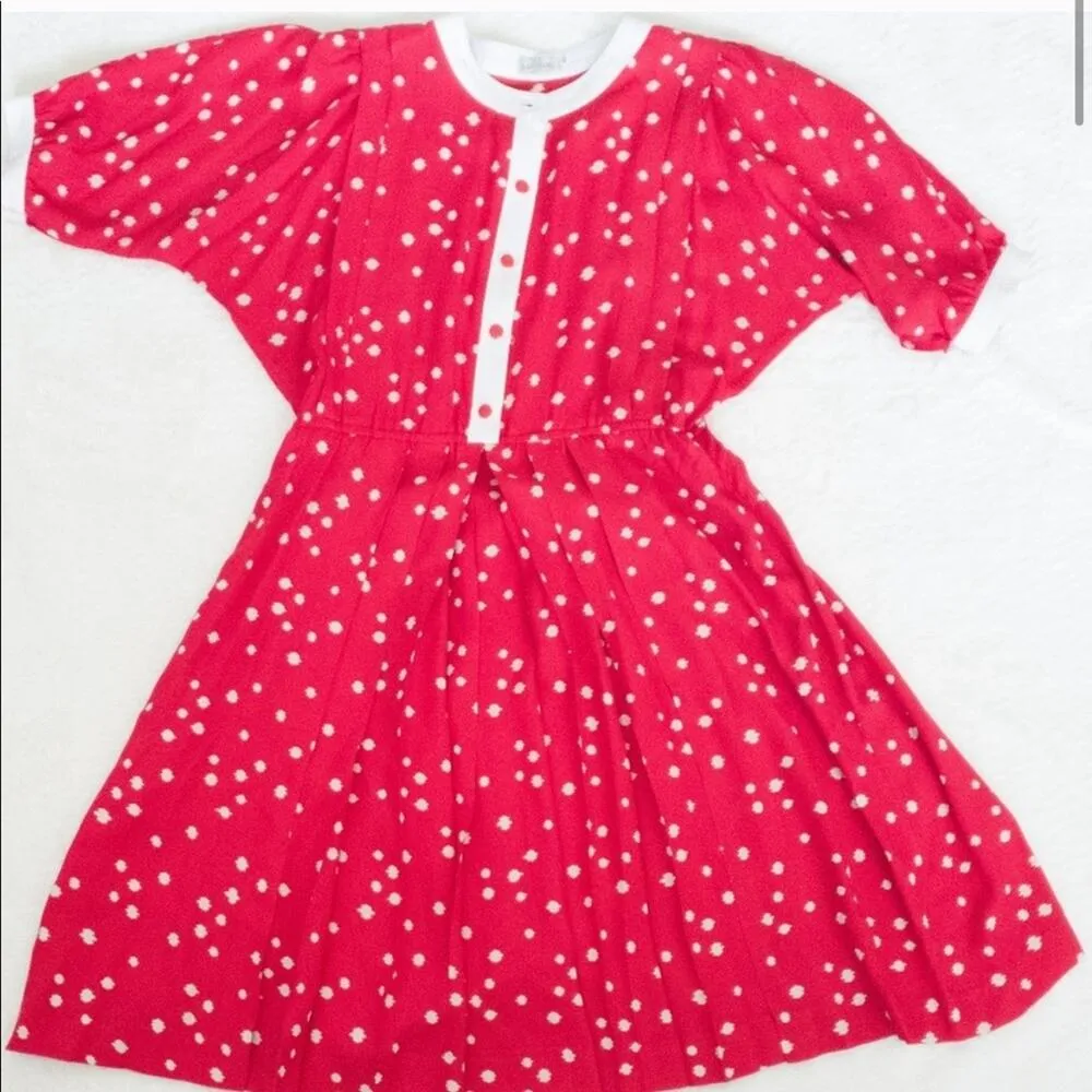 70s does 20s Ted Lapidus dress red Size L - Image 2