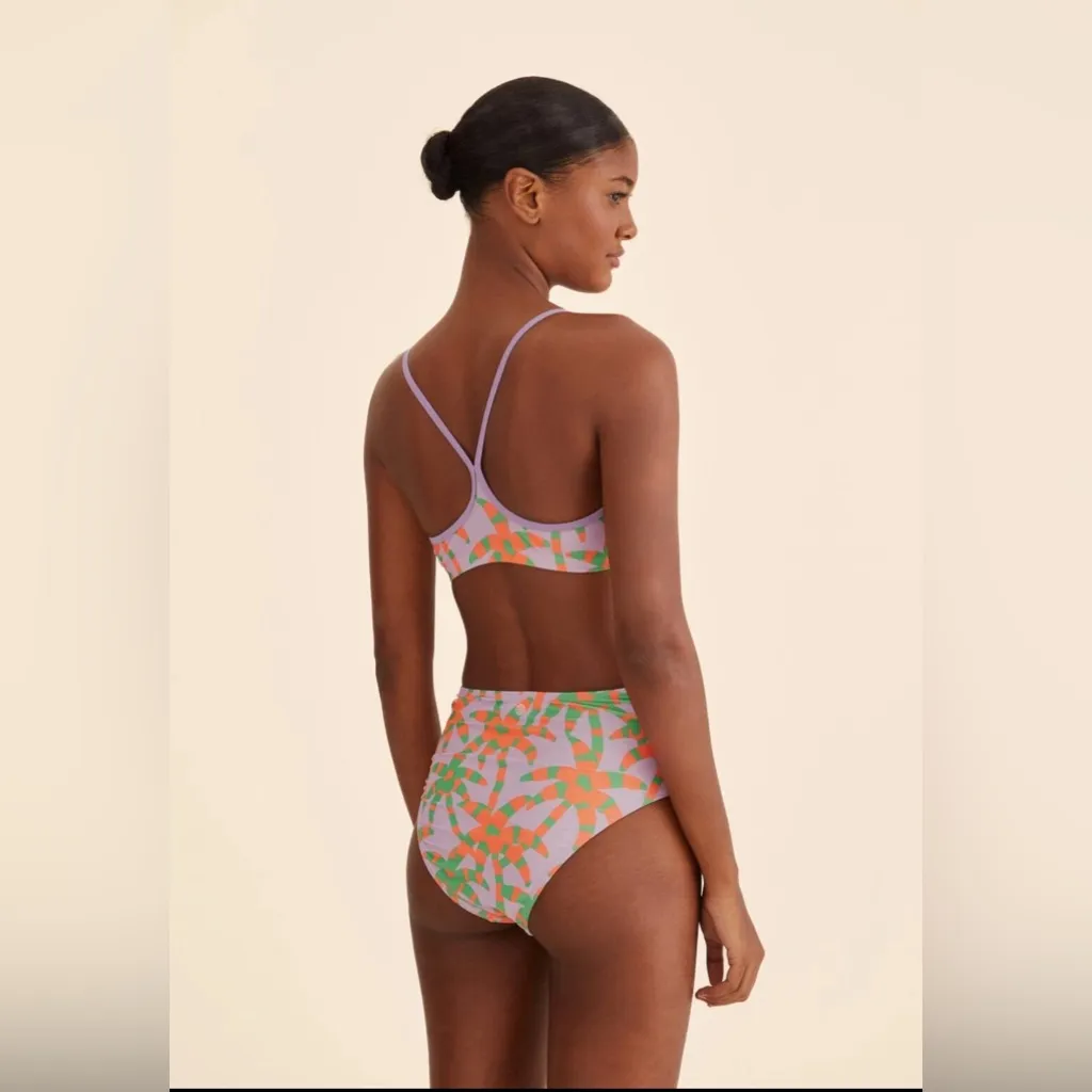 Farm Rio x Adidas Palm Tree High Waist Bikini Bottoms size medium NWT - Image 3
