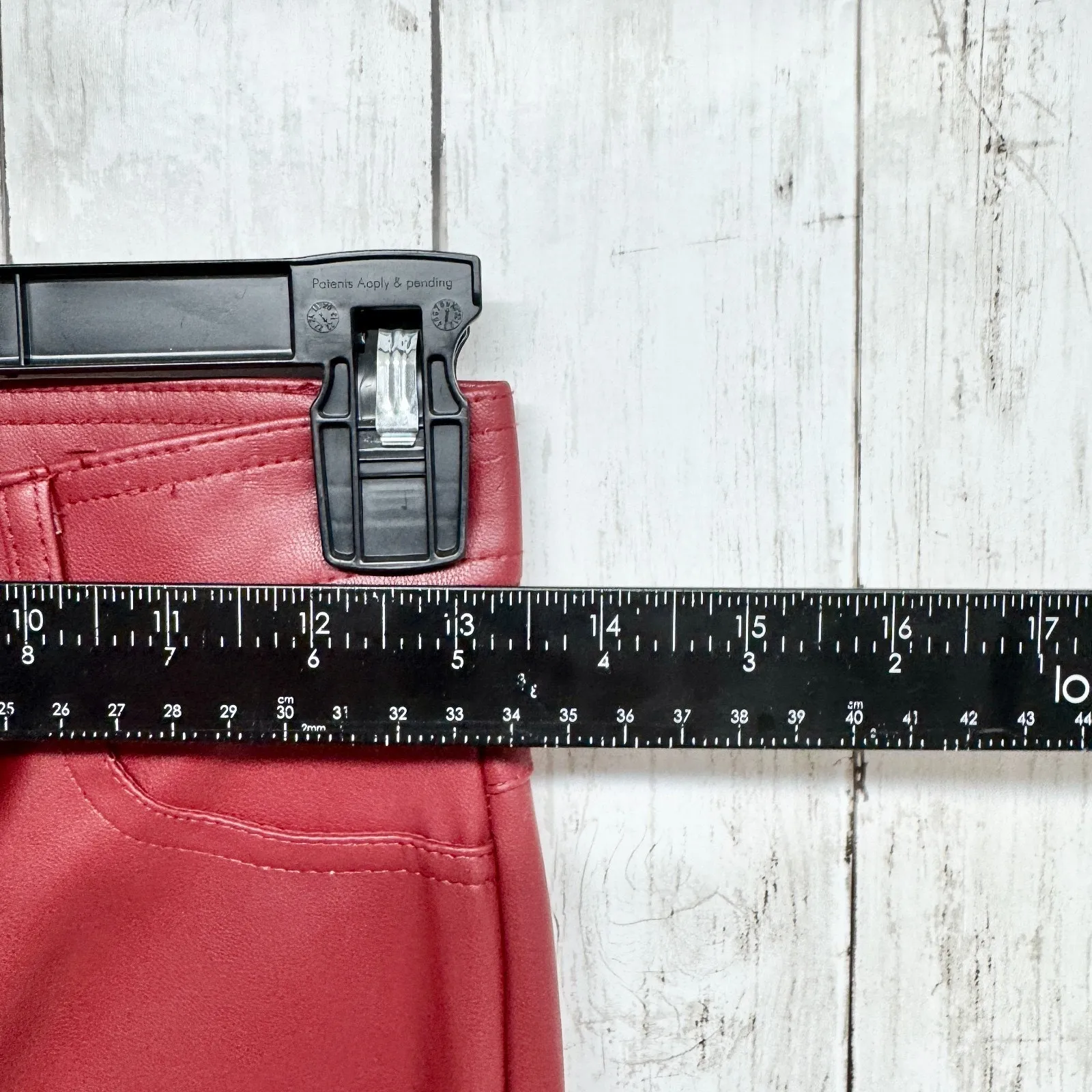 Zara Pants Women Size Small Red Faux Leather High Rise Skinny Zip Fly Pockets - Image 4