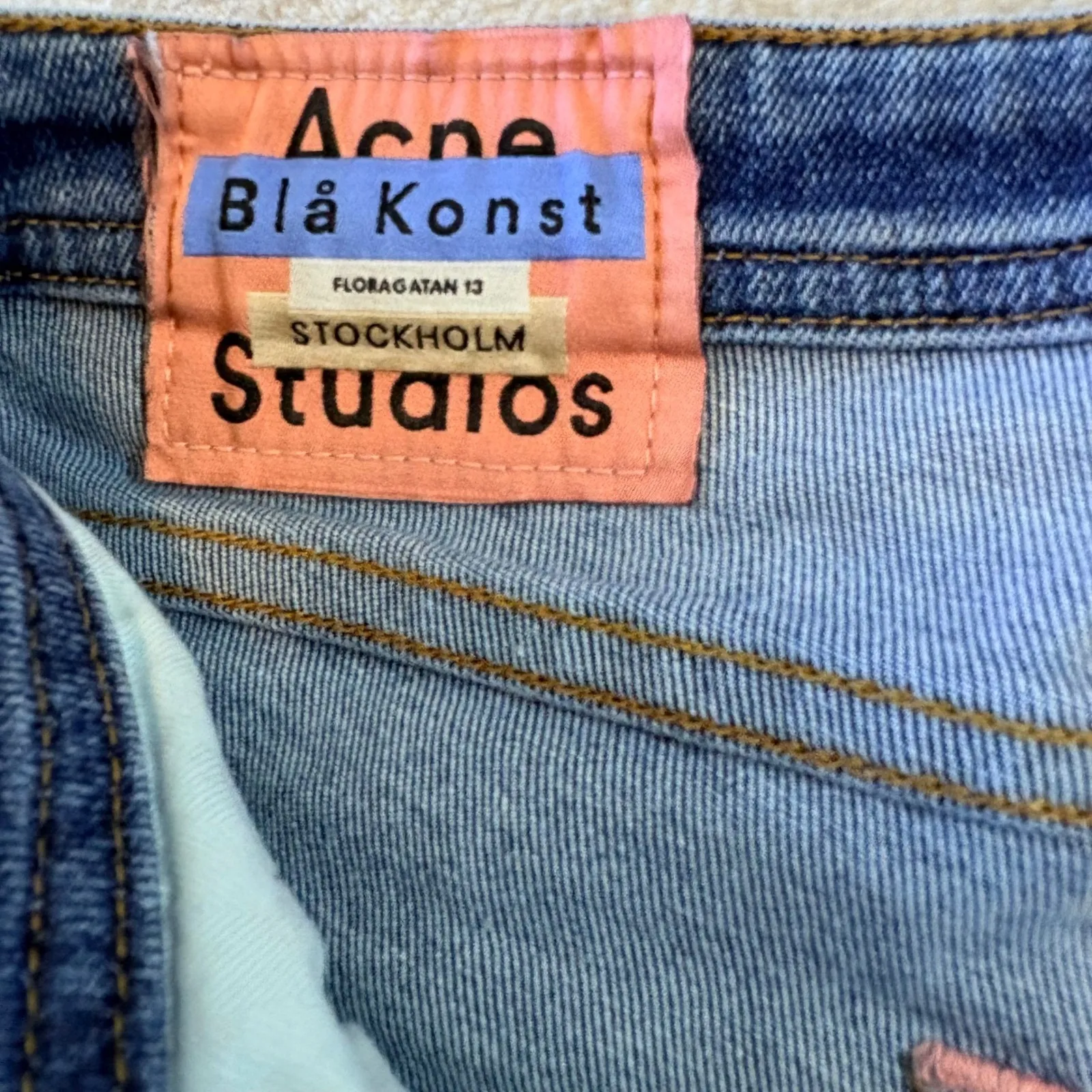 Acne Studios Bla Konst Peg Mid Blue Denim Jeans Tag 29 actual 26/28 Italy - Image 7