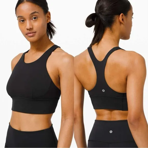 Lululemon Women’s Wunder Train Long-Line Bra Medium Support C/D Cups Black 8 - Image 2