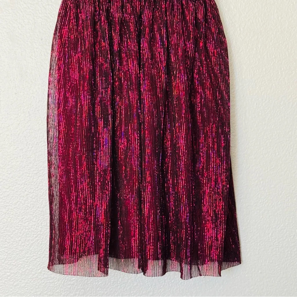 Lulus Ailey Metallic Pink/Red/Magenta Prom Formal Skater Dress Size XS - Image 6