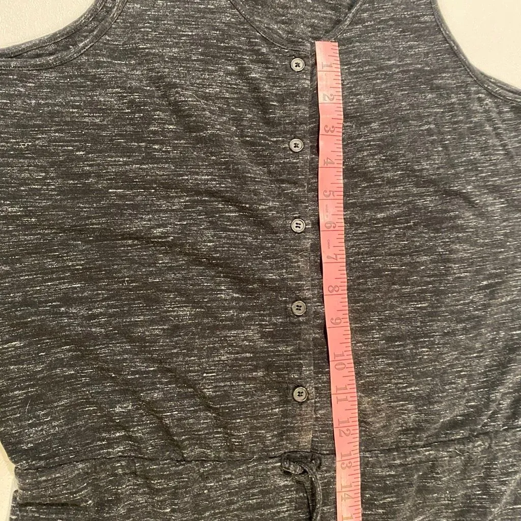 Madewell Sleeveless Button Front Jumpsuit Size Medium Charcoal Gray - Image 9