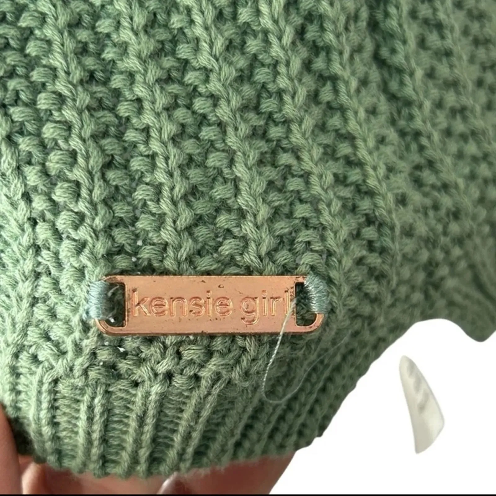 Kensie Girl Cropped Ribbed Green Tank Top Size 14 Girls/Women’s Small - Image 5