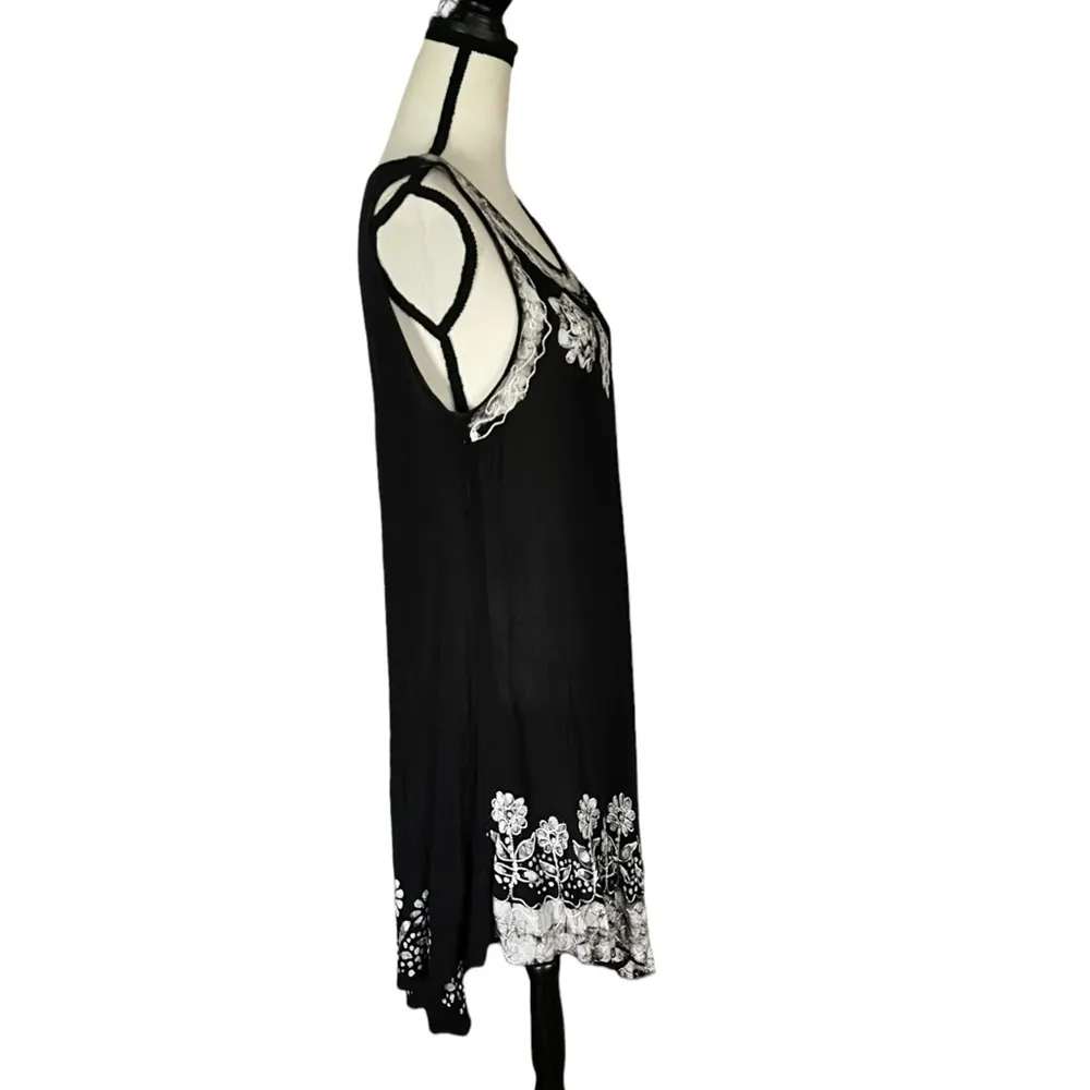 S.R.Fashion 100% Rayon Boho Black and White Sleeveless dress. Size undefined - Image 7