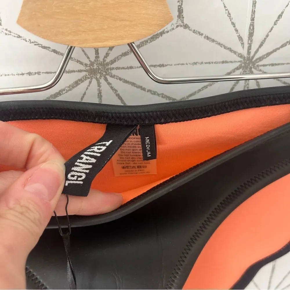 Triangl Neoprene Leather Feel Swim Bikini Bottom Black Size M - Image 4