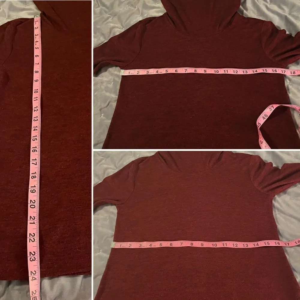 Old Navy Cowlneck Turtleneck Marled Long Sleeve Knit Top Dark Red S - Image 7