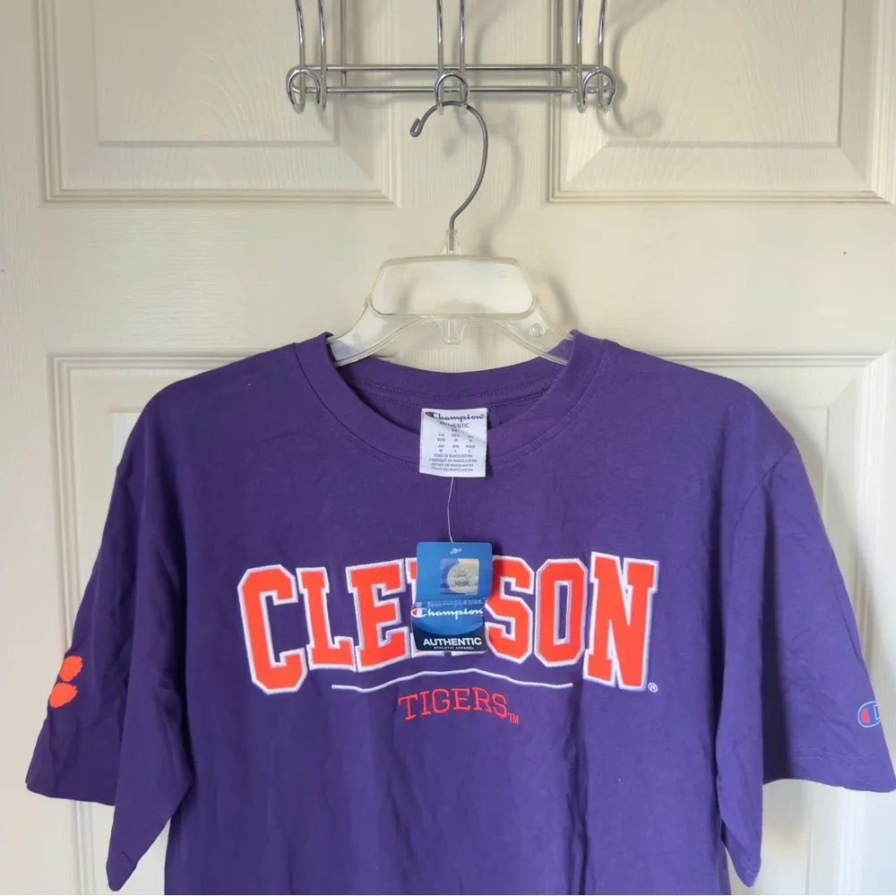 Champion Authentic Medium Purple Clemson Tiger Tee Shirt NWT - Image 3