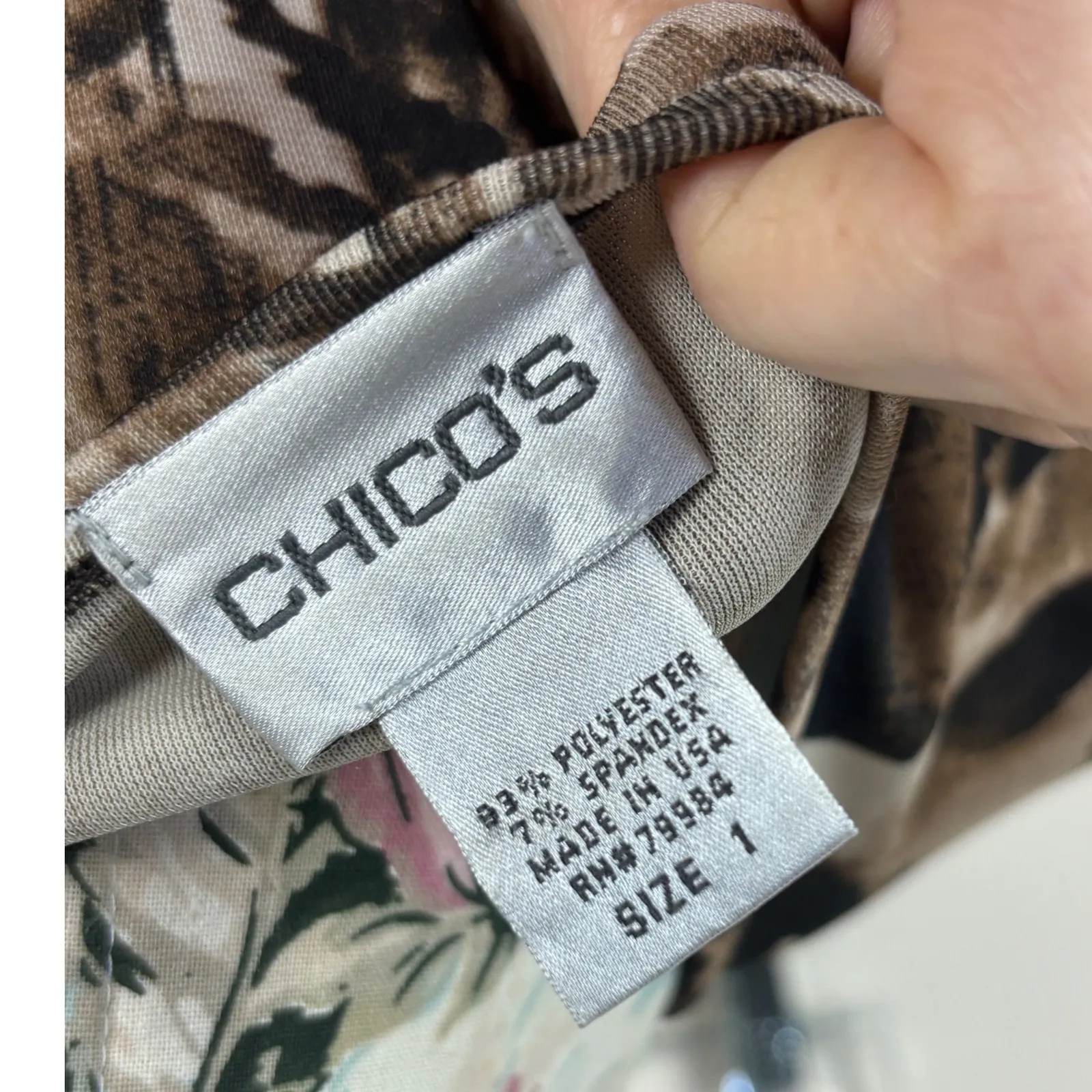 Chicos Faux Wrap Dress Sz Medium Animal Print Long Sleeve Belted Midi Slinky Brown - Image 4