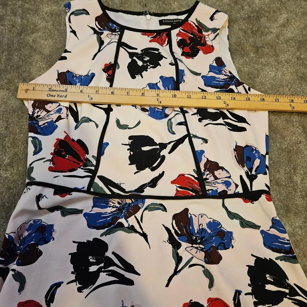 Banana Republic Size 2 Peplum Light Pink Sleeveless Top Floral Flowers Career - Image 8