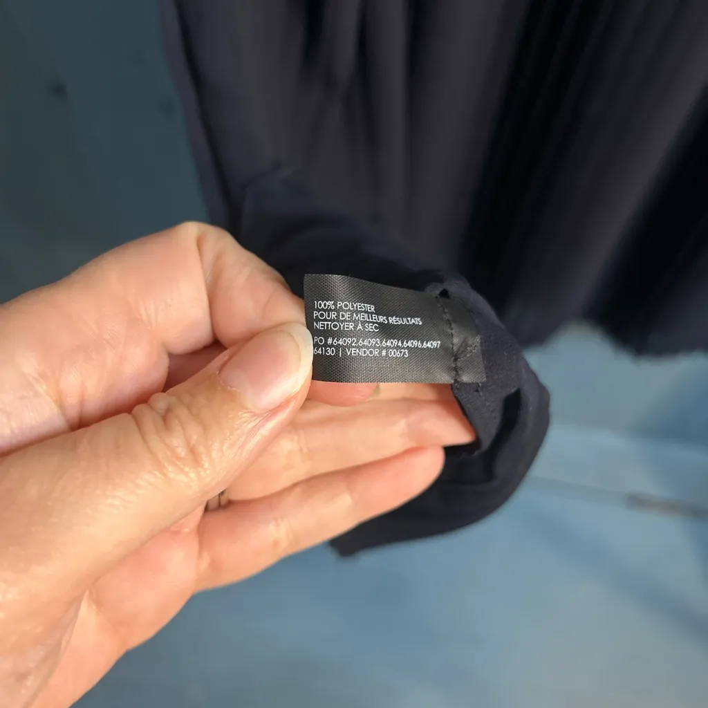 Club Monaco Navy Blue Pleated Blouse | Size Small - Image 6