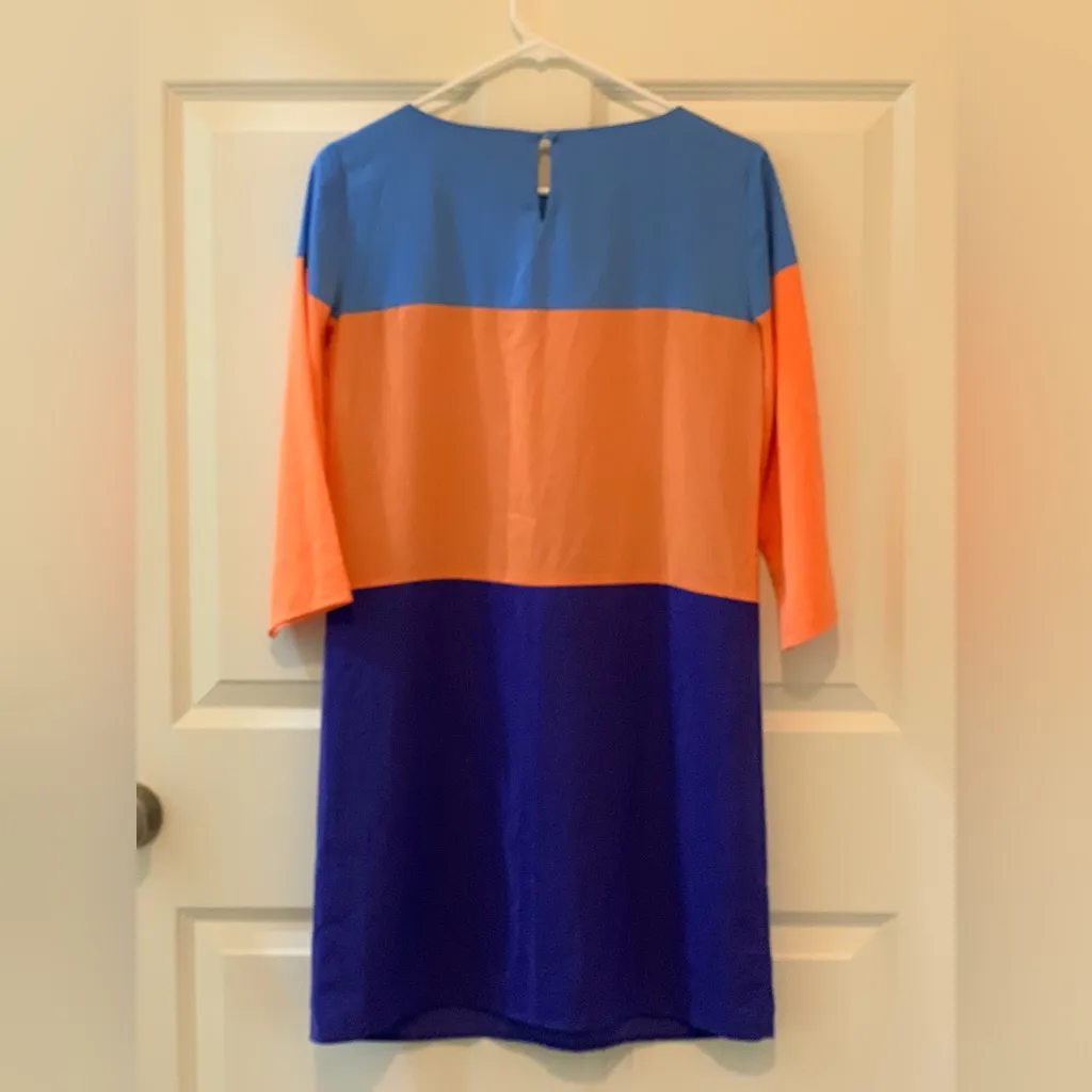 Cremieux Colorblock Blue and Orange Dress.     Size-2 - Image 3