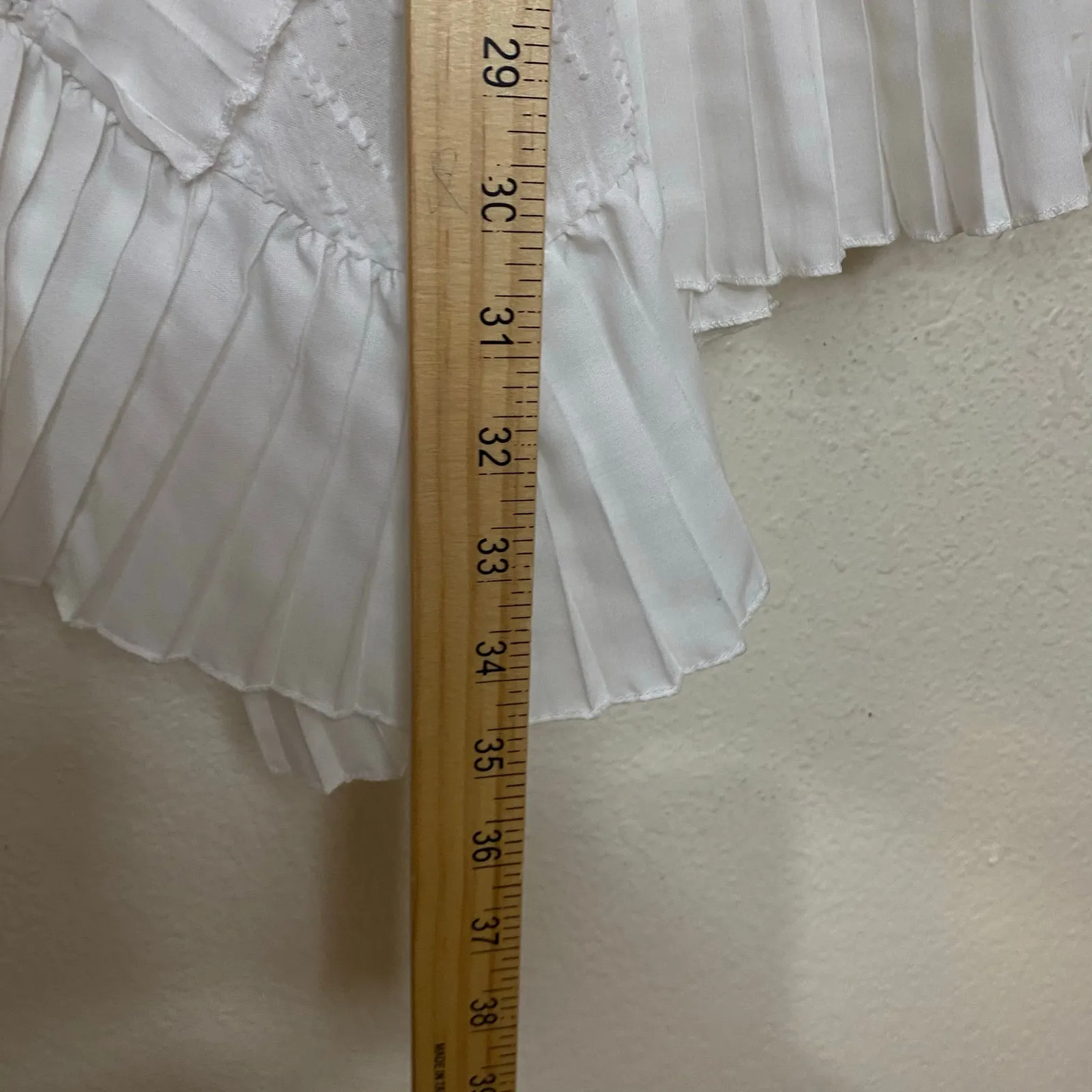 Luxxel  White Ruffle Mini Dress Western Boho Size Medium - Image 10