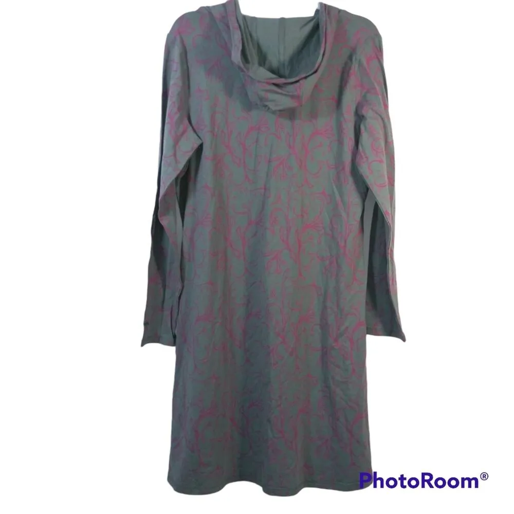 Cabelas Gray Pink Design Hooded Long Sleeve Dress Athleisure  Size XL - Image 2