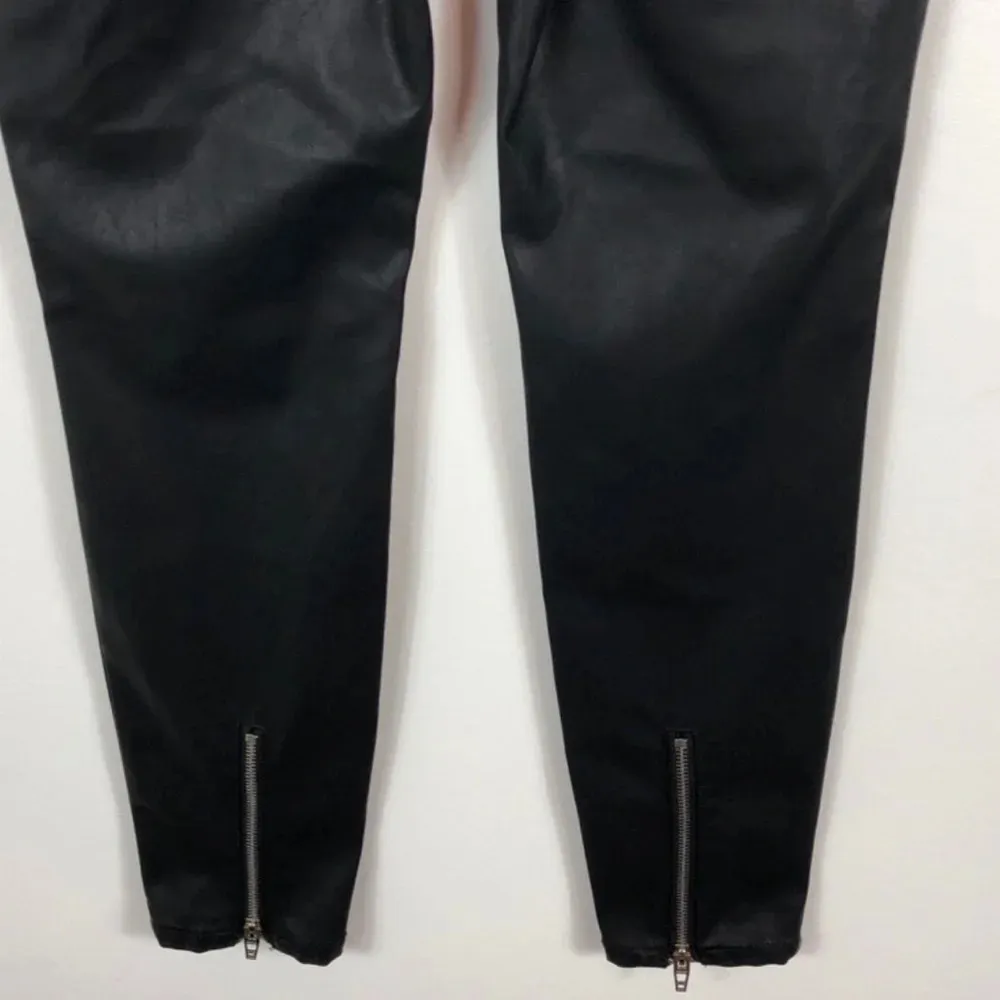 Blank NYC Vegan Leather Pants Ankle Moto Zipper Faux Black NWT 30 - Image 6