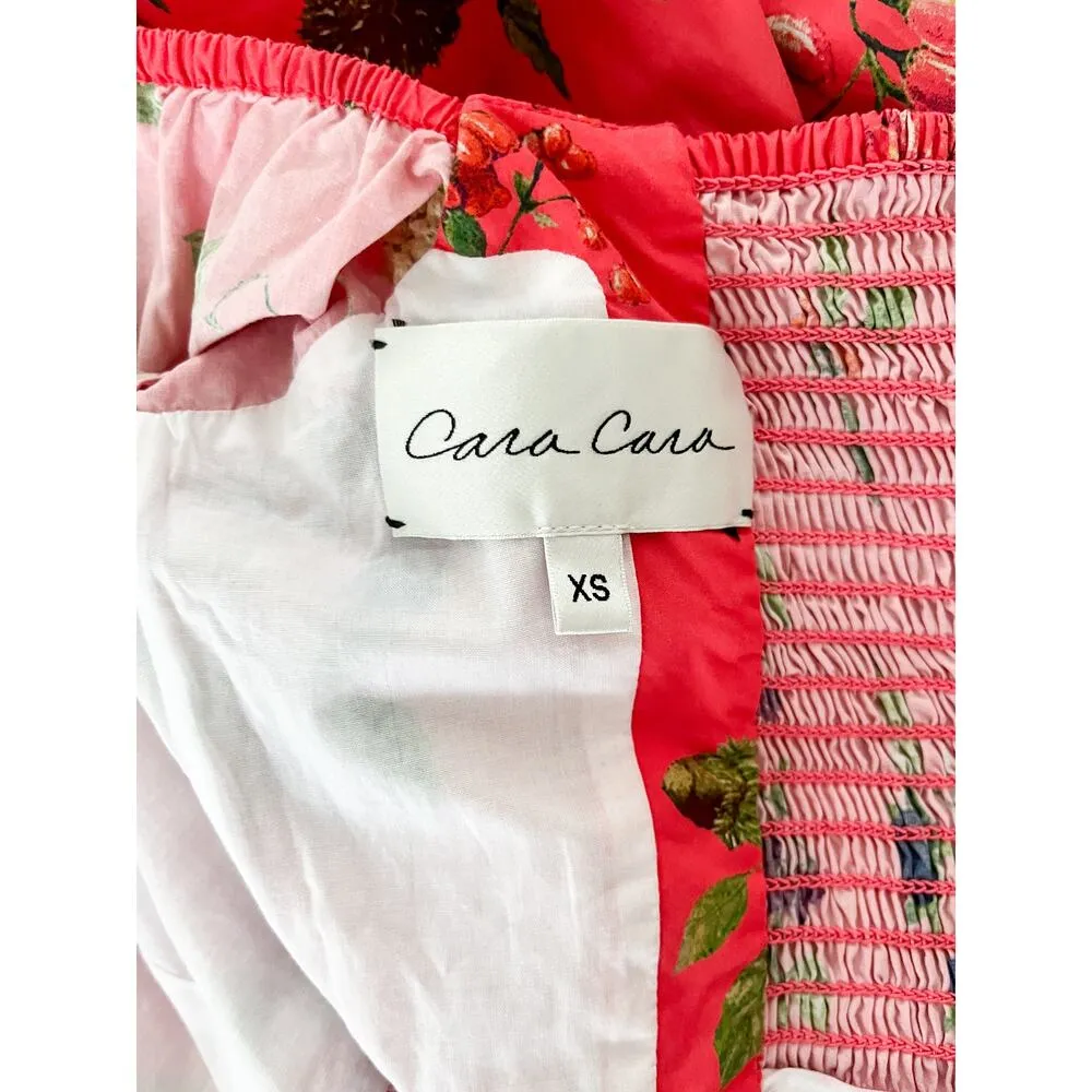 Cara Cara | Sip Sip Dress in Botanical Allover Coral | Sz XS Pink - Image 12