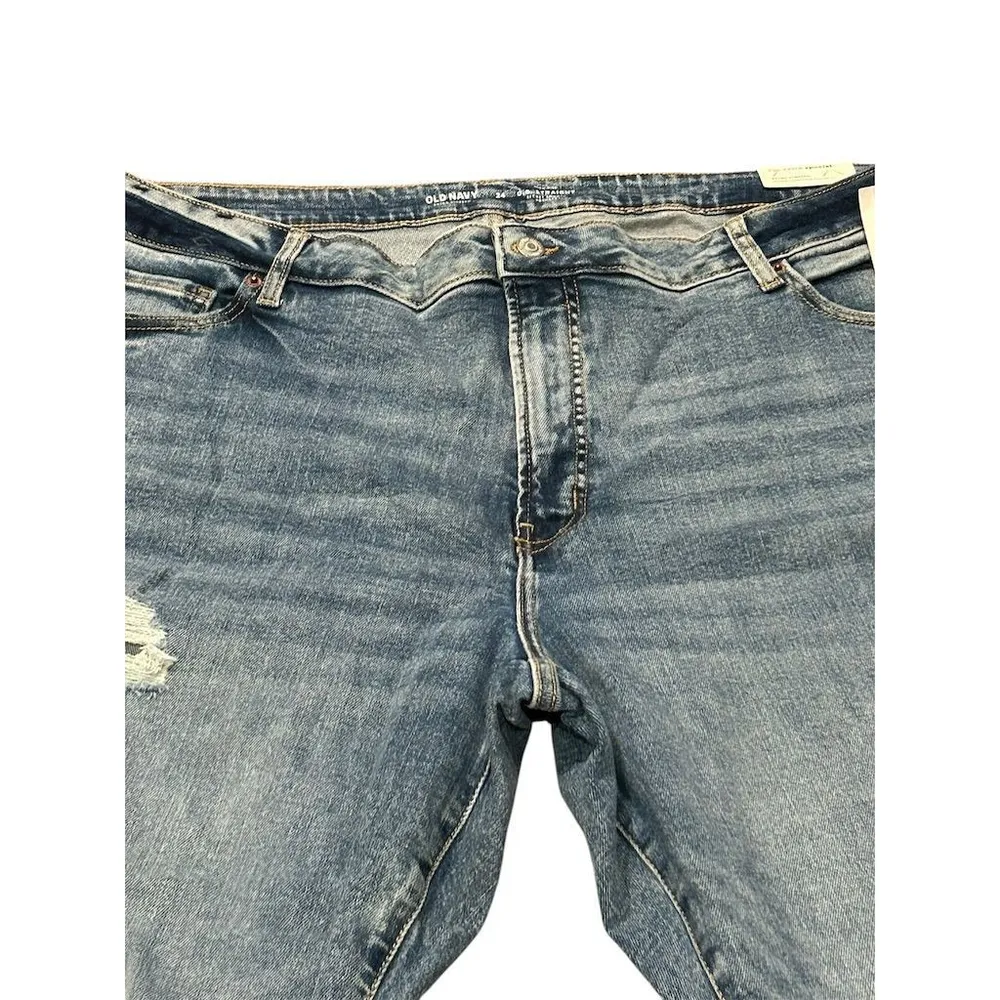 Old Navy Jeans Womens Plus Size 24 3X OG Straight High Rise Straight Distressed - Image 3