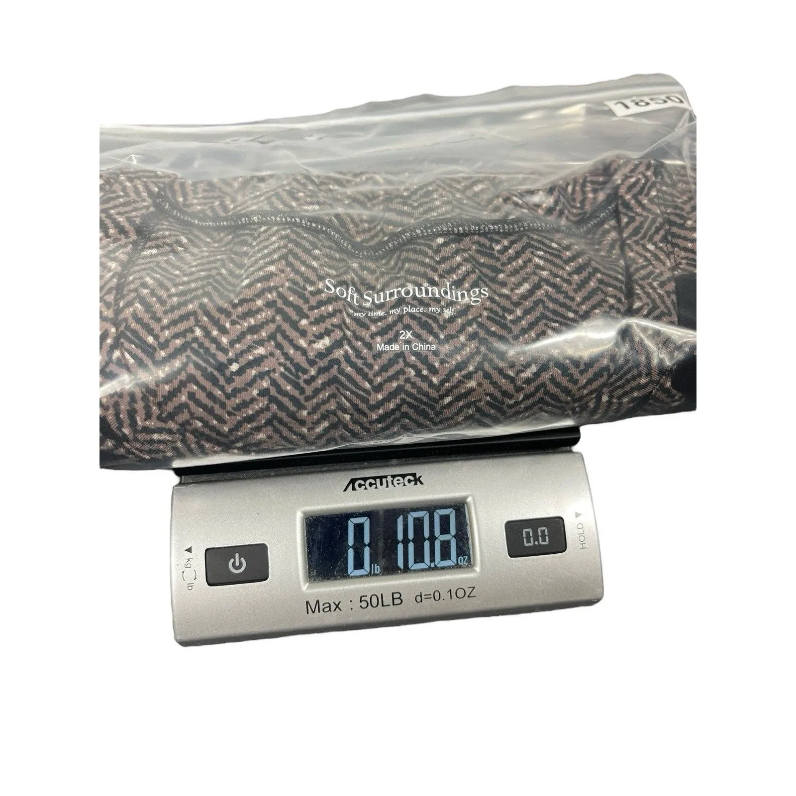 Soft Surroundings 2X Herringbone Print Long Sleeve Top Velvet Embroidered Collar - Image 13