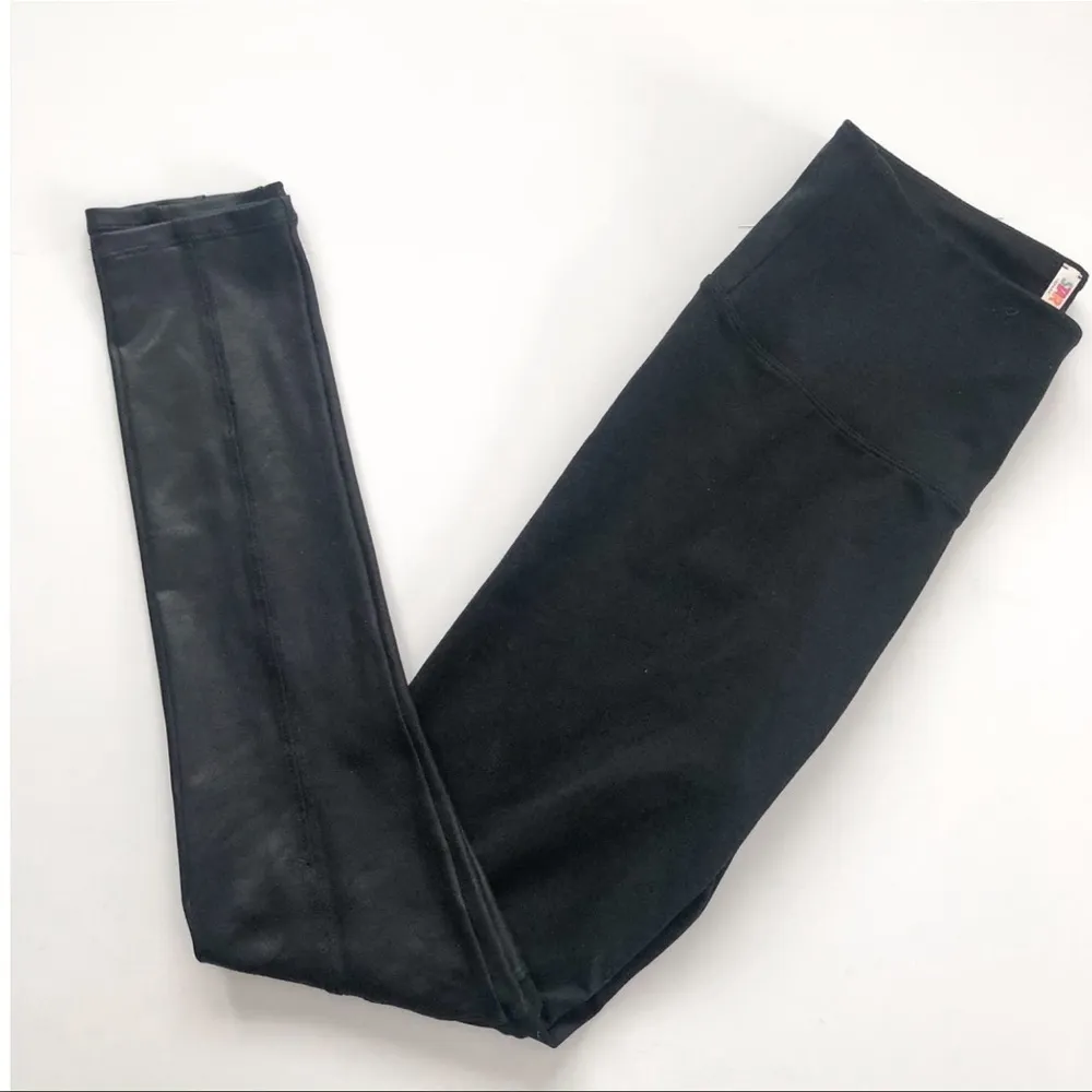 Spanx Contrast Leather Detail Leggings - Image 2