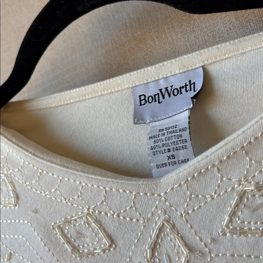 Bonworth Cream Embellished Blouse xs - Image 5