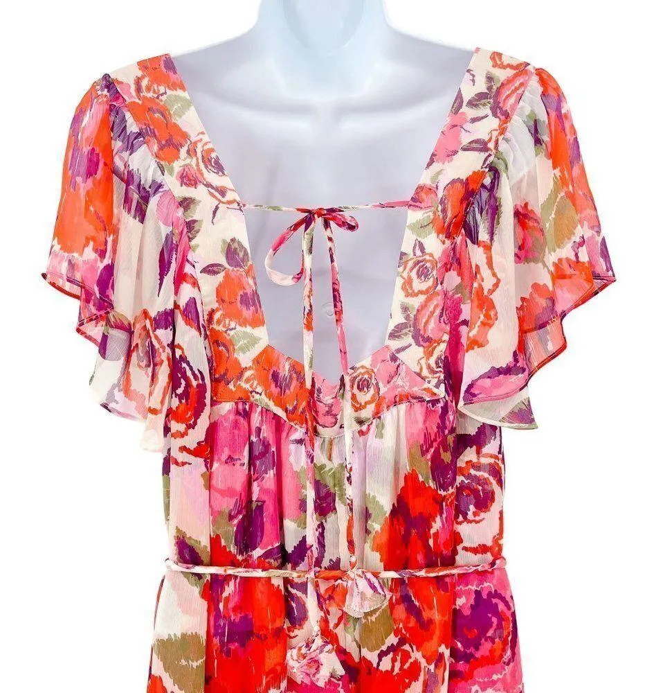 MISA Los Angeles Kasey Coming Up Roses Floral Print Water Color Mini Dress - Image 7