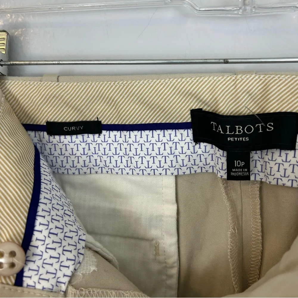 NWOT Talbots Beige Curvy Fit CropCap ri Trouser Pants Size 10 Petite - Image 7