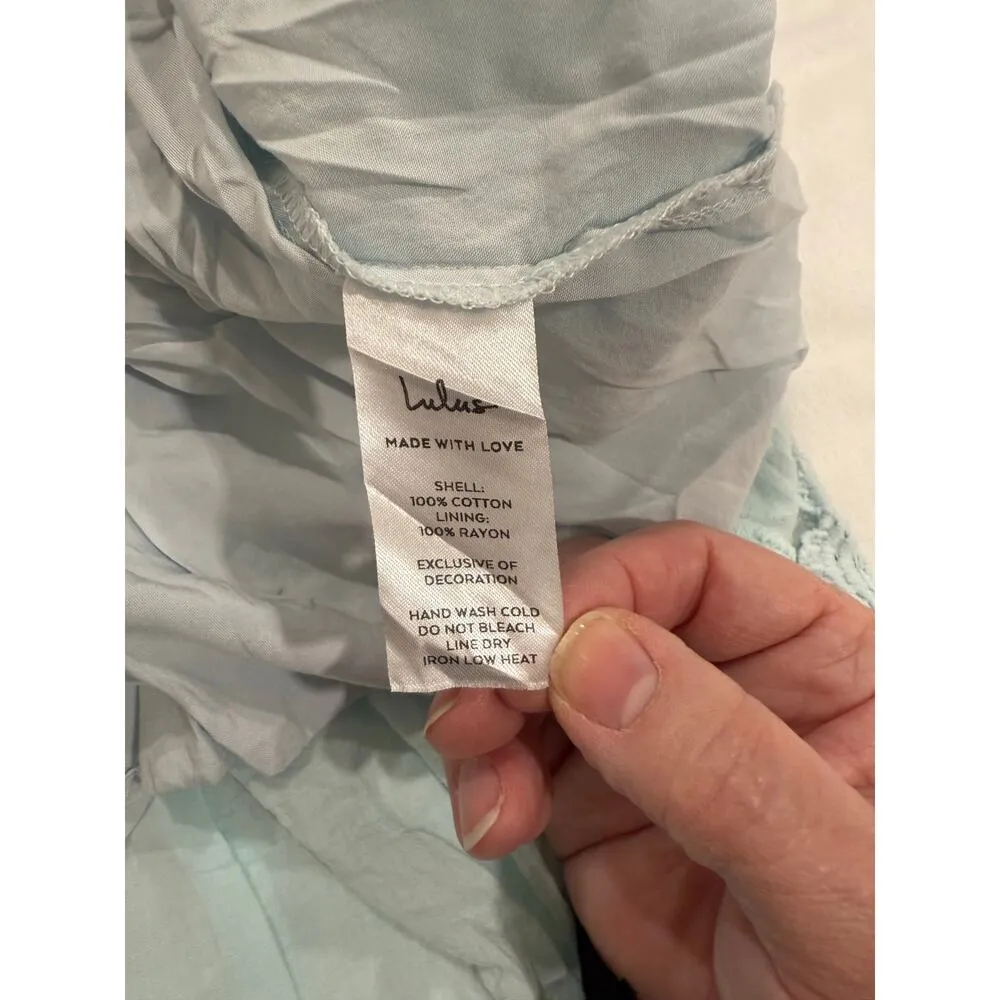 Lulus Season of Sunshine Strapless Tiered Maxi Dress Light Blue Women's Size S - Image 6