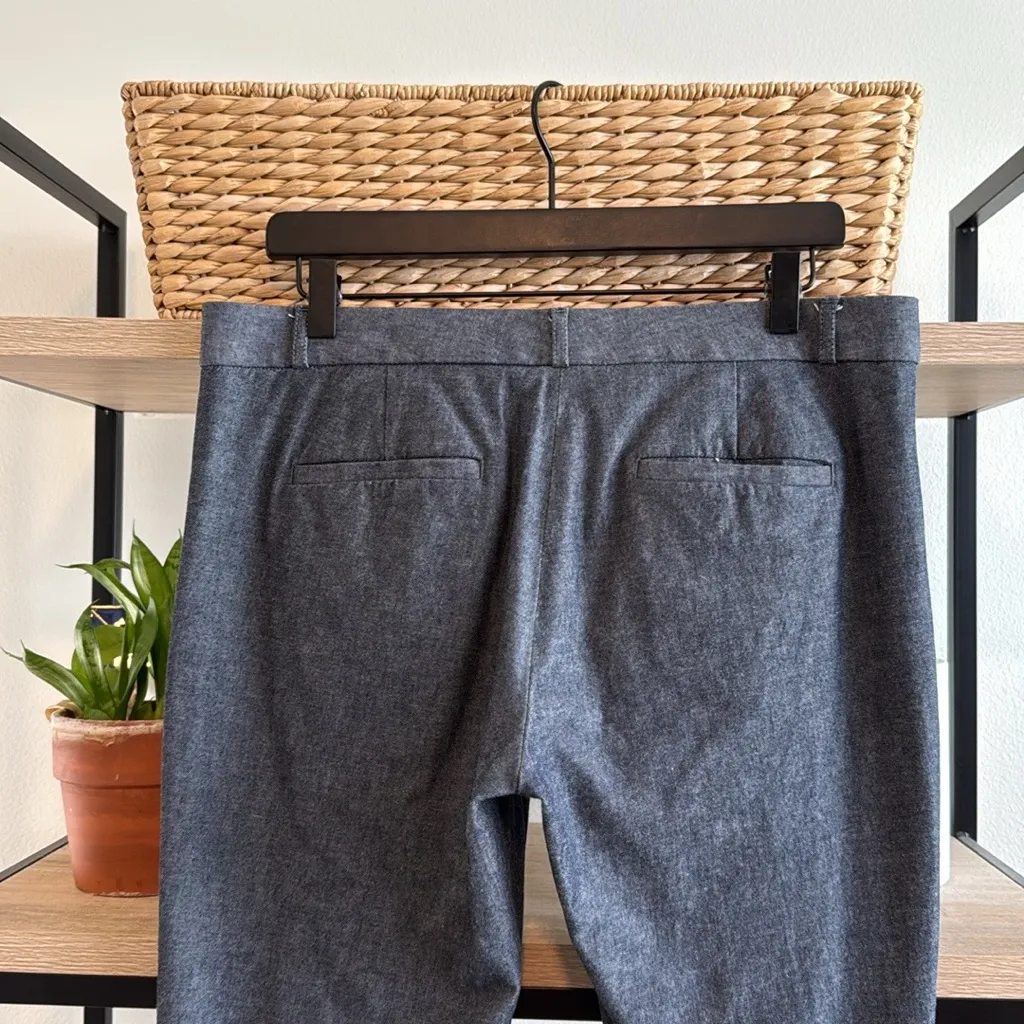 Banana Republic Mid-Rise Sloan Chambray Ankle Woven Career Dress Pant Trouser 10 - Image 5