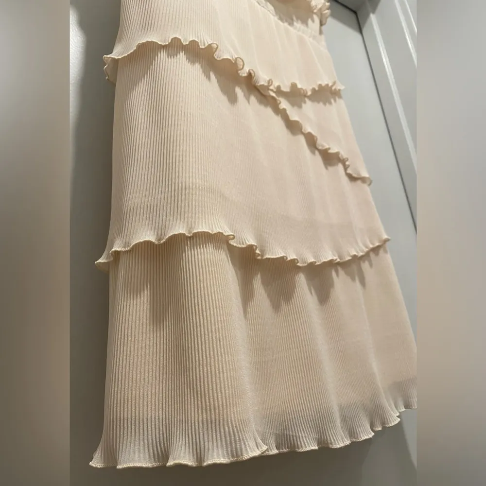 NWT Pins And Needles Cream Strapless Layered Tiered Ruffled Mini Party Dress - Image 8
