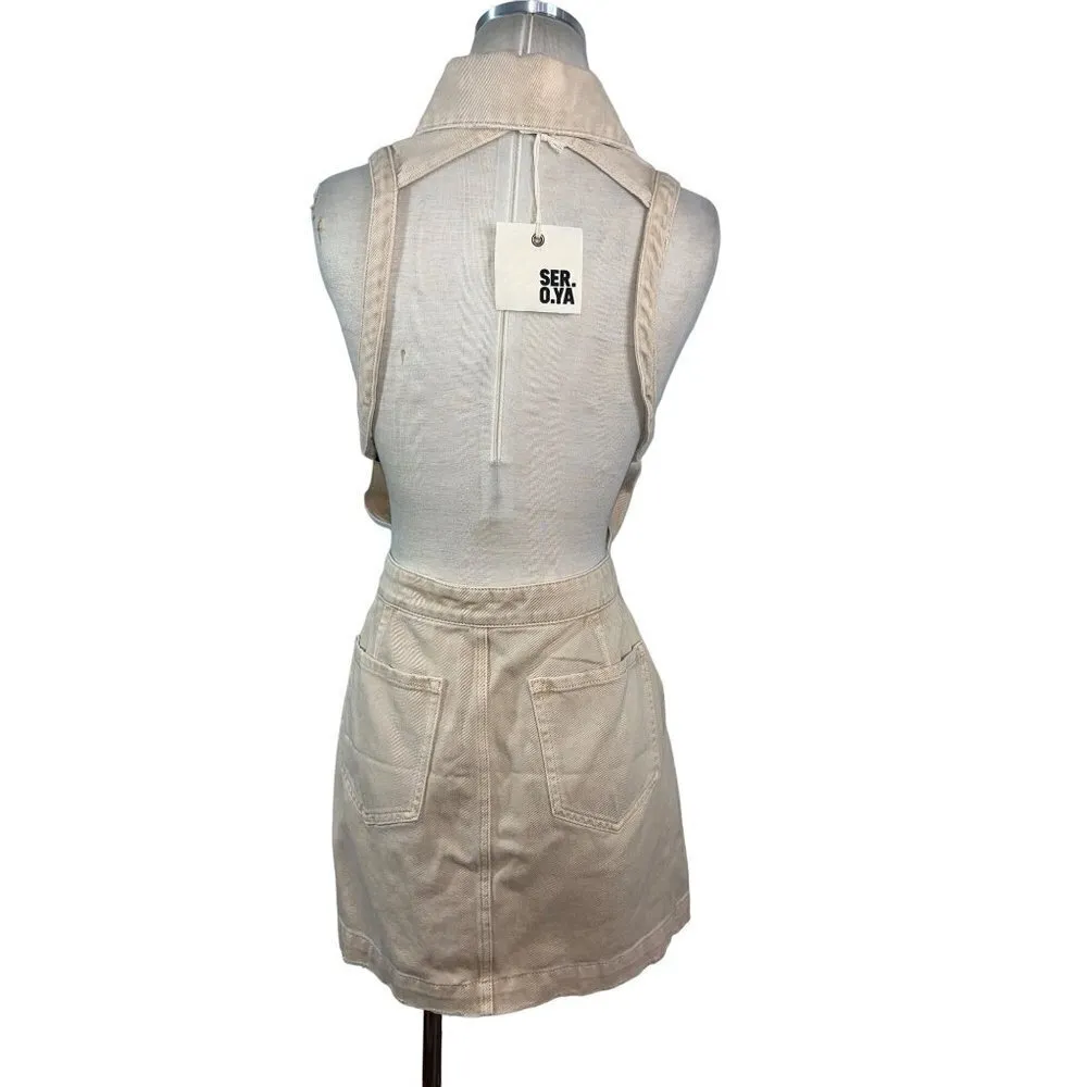 SER.O.YA Gemma Dress in Sand Dune XLarge New Womens Khaki Chino Tan Size XL - Image 6