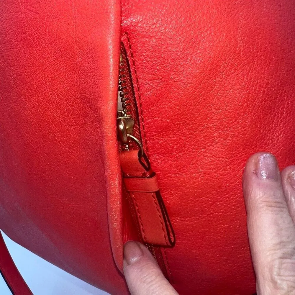 COACH Isabelle Crossbody Leather Purse Handbag Pink Orange Papaya - Image 15