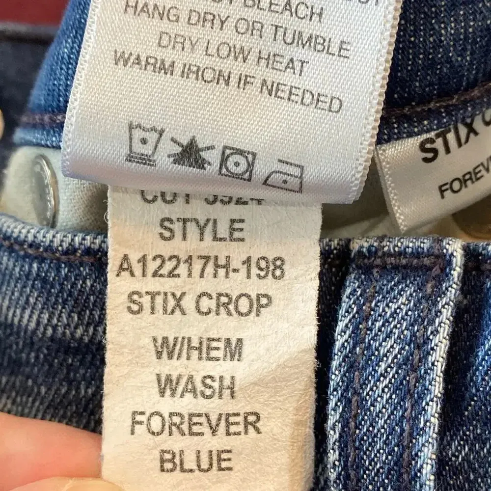 AMO DENIM Stix Crop Mid Rise Ankle Skinny Jeans Forever Blue Size 25 - Image 9