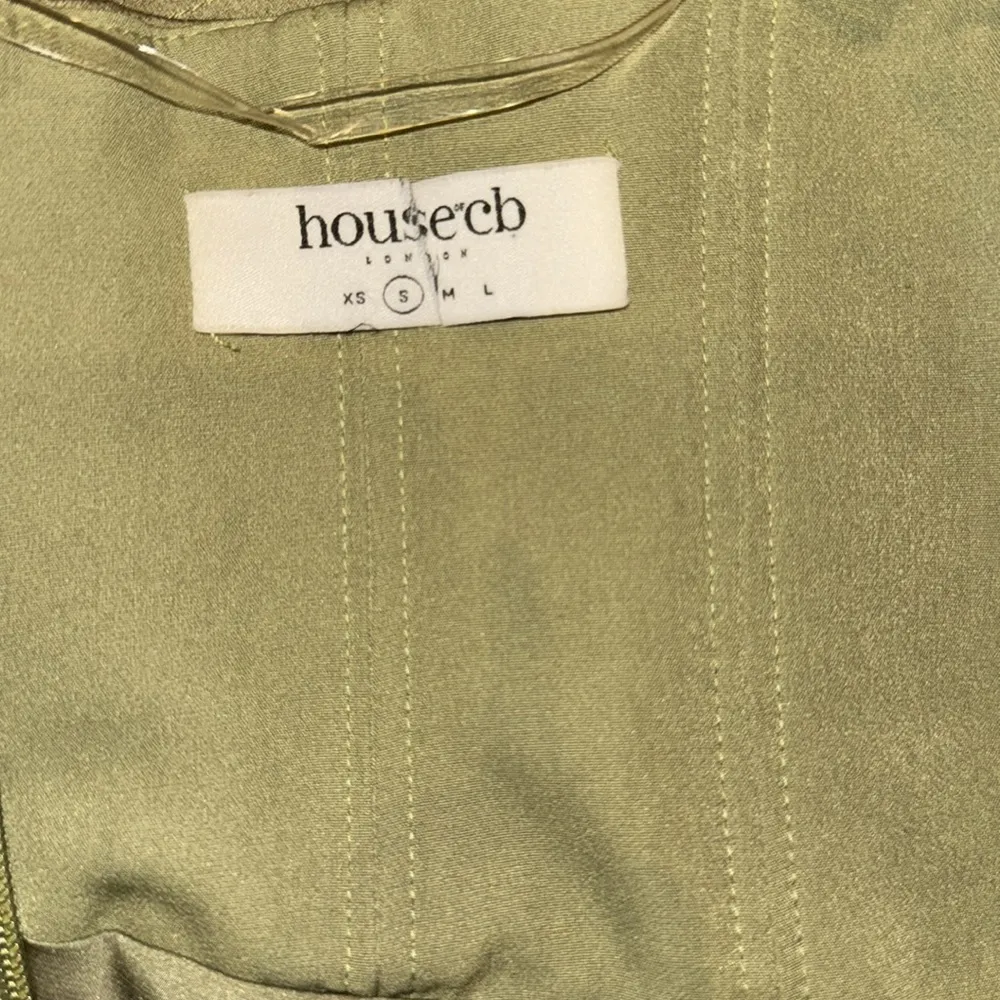 NWOT HOUSE OF CB Myrna olive green Satin Corset Midi Dress sz S - Image 7