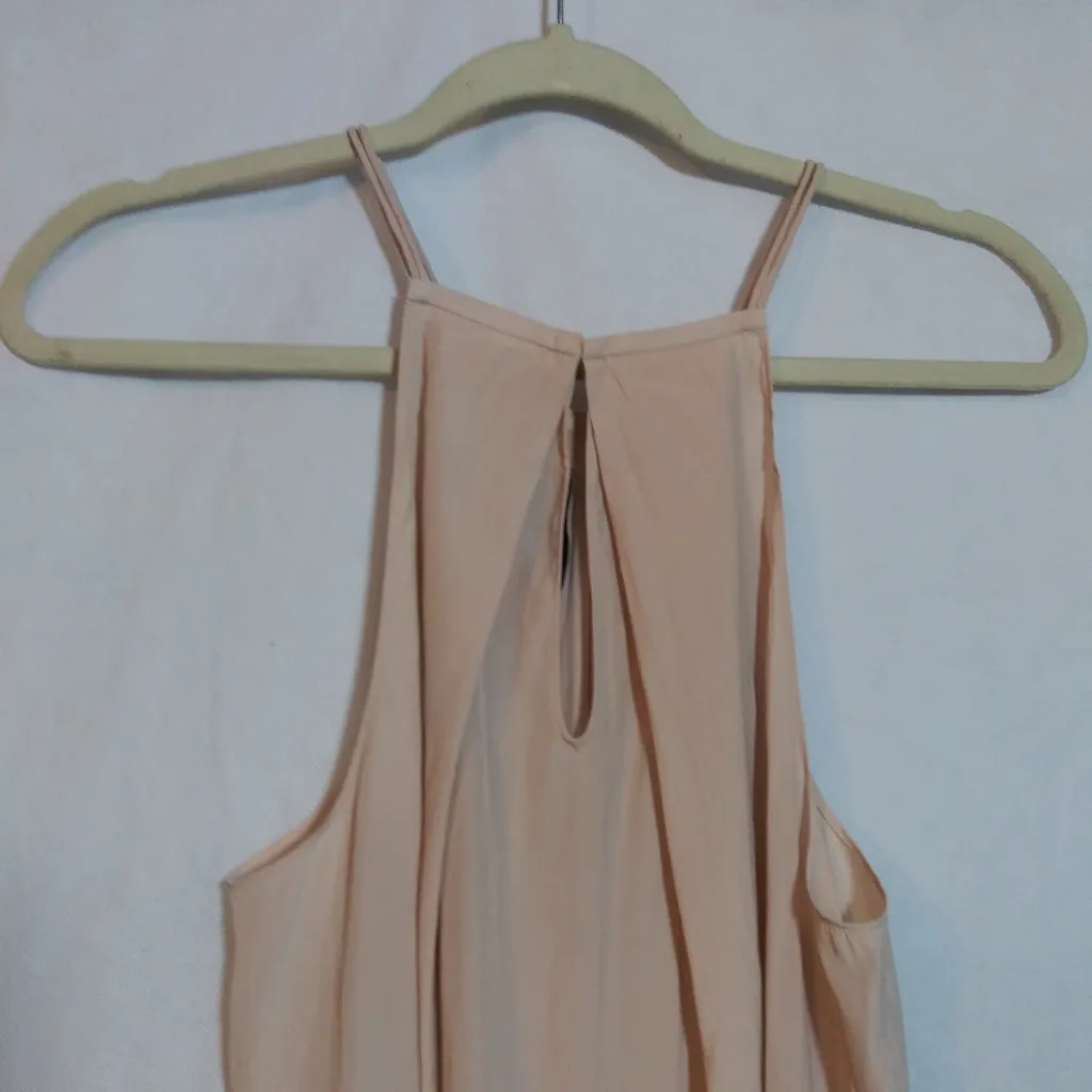 Ramy Brook Anya Pleated Satin Halter Top Blouse Dusty Pink Size M - Image 7