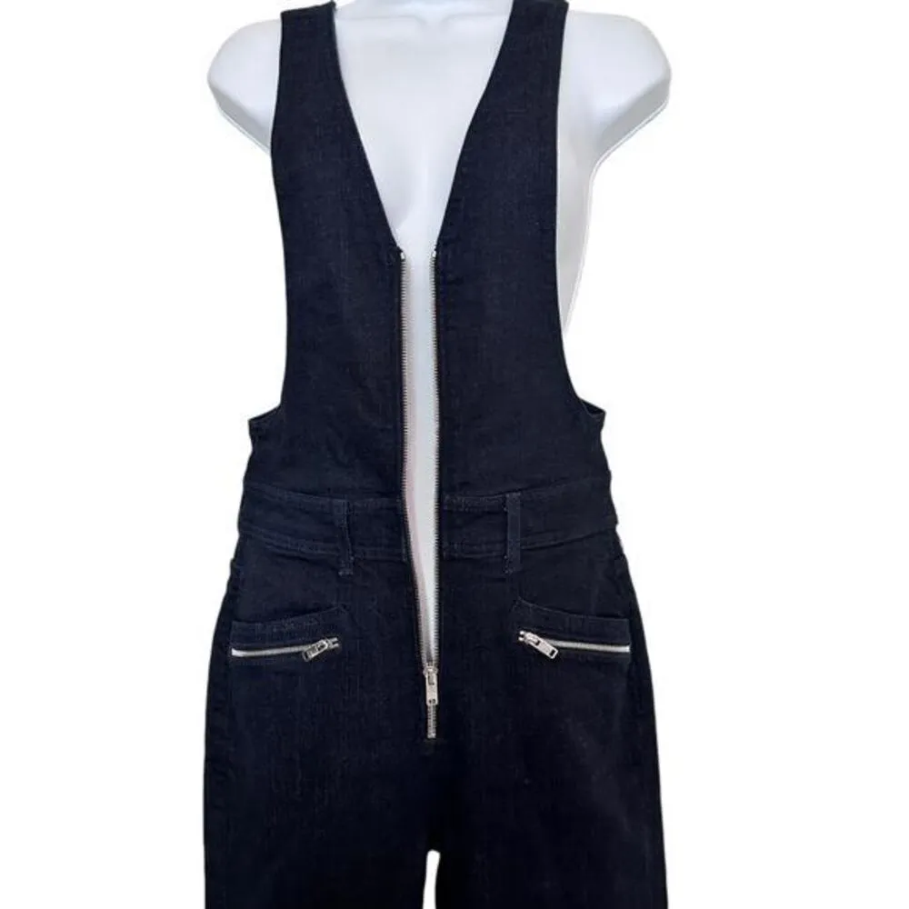 NWT‎ 7 For All Mankind Denim Zip Front Jumpsuit Jean Overalls Dark Blue sz XS - Image 14