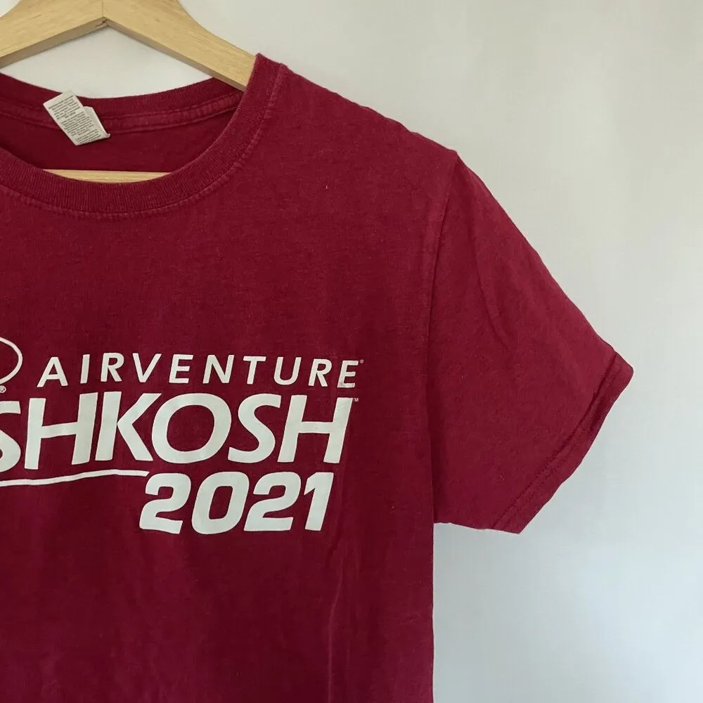 EAA Airventure oshkosh 2021 red cotton t-shirt women's size medium casual summer - Image 3