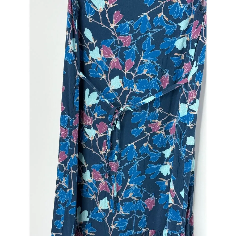 Teat & Cosset Nursing Friendly Dress Women XS Blue Floral Ruffle Made in Italy - Image 6