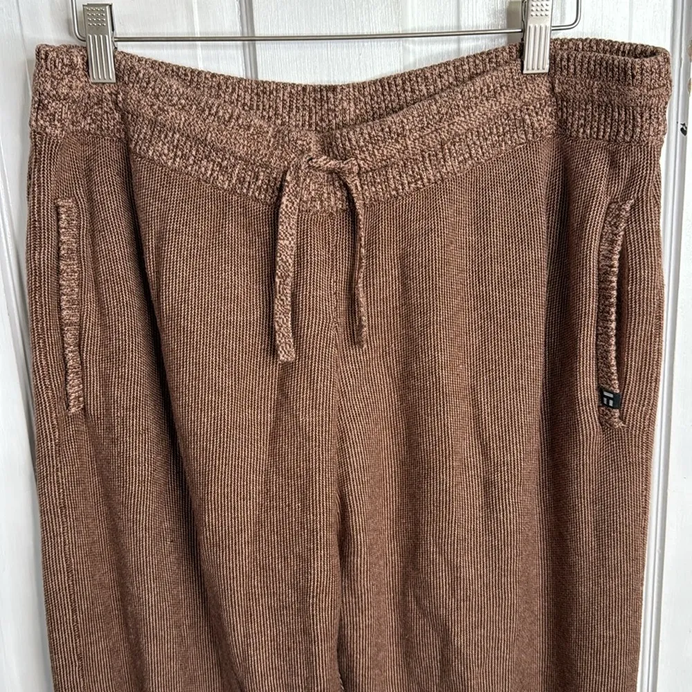 Tommy John Women’s Brown Heavyweight Marled Knit Joggers W1602 Plus Size 2XL - Image 2