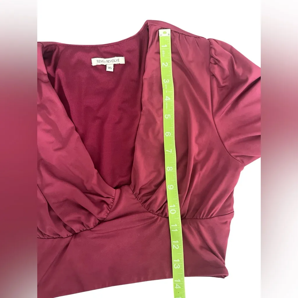 Remi x Revolve Stephanie Crop Top in Wine Red - Image 5