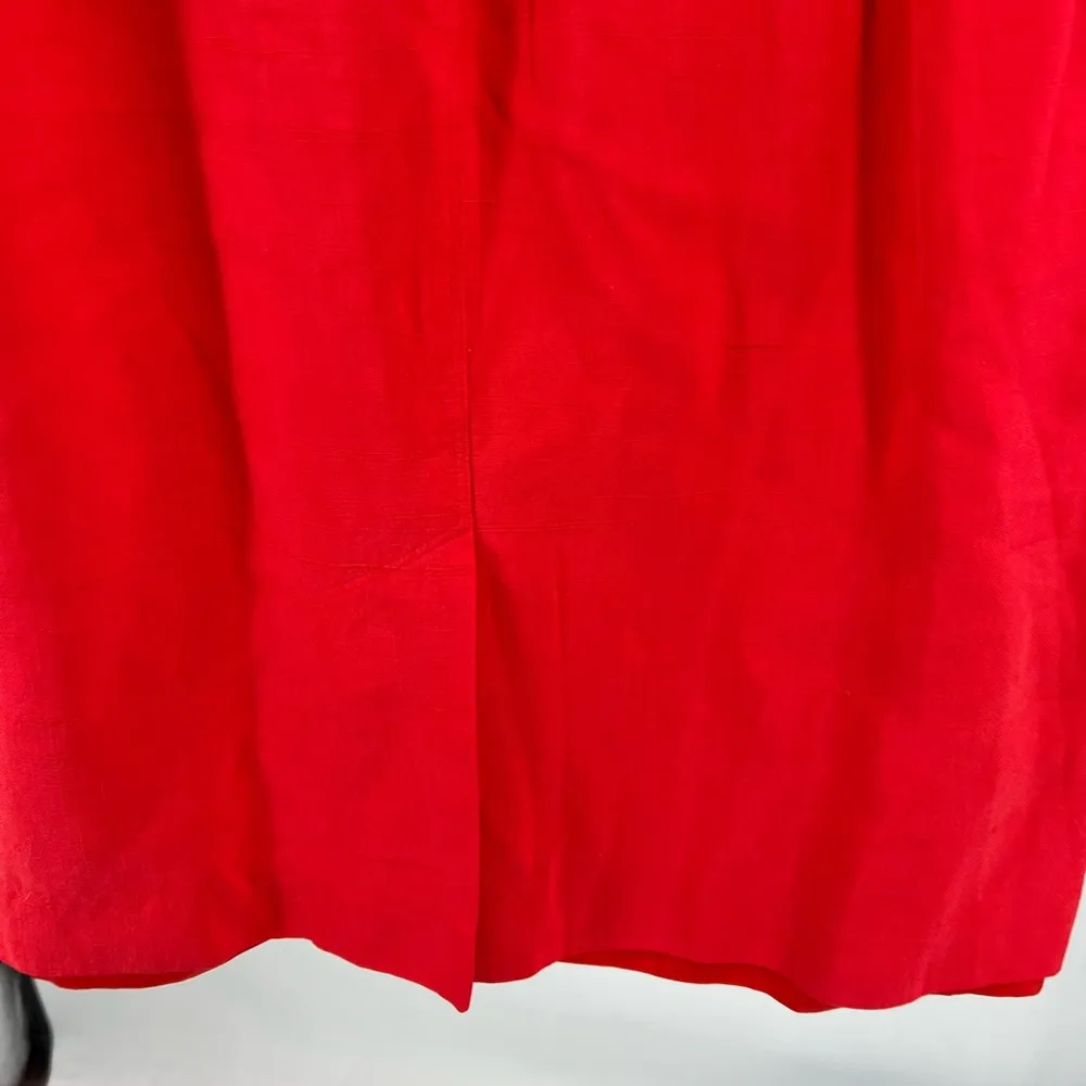 Dana Buchman 12 100% silk button front red shirt dress business vintage 80s - Image 6